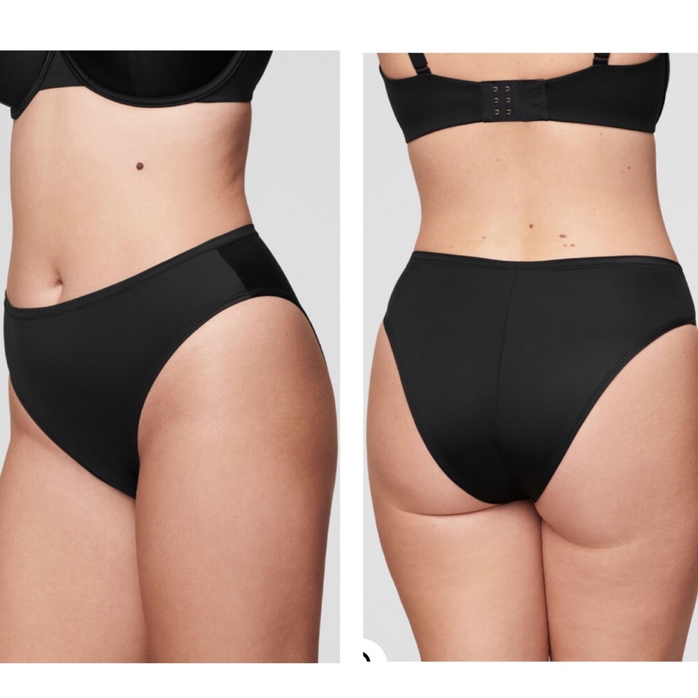 NWT CUUP M High Waist Panty in Black Satin